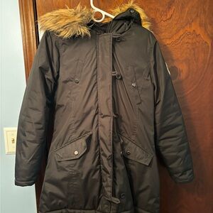 Madden girl  Black Parka with Faux Fur Hood